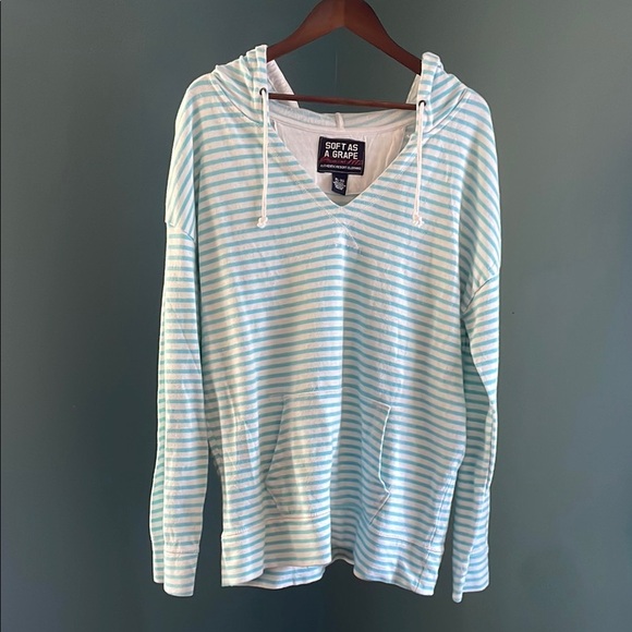 Soft As A Grape Striped Hoodie – Cape Cod’s, Secret in Coastal Comfort XL - Picture 1 of 4